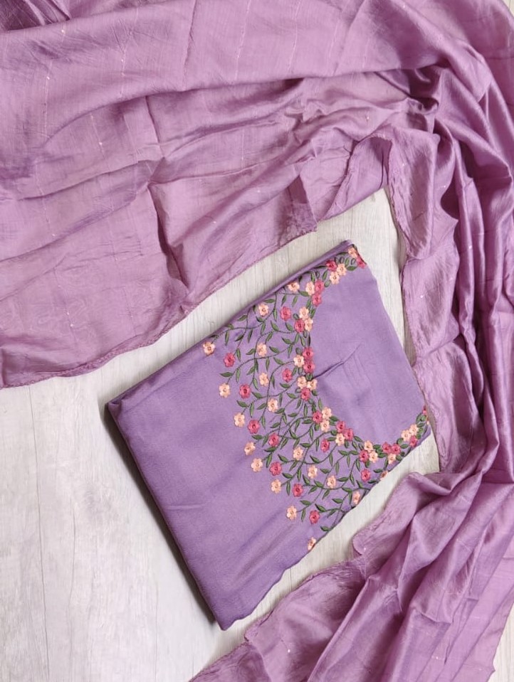 Unstitched Vichitra Silk Churidar Materials Set DC411-03