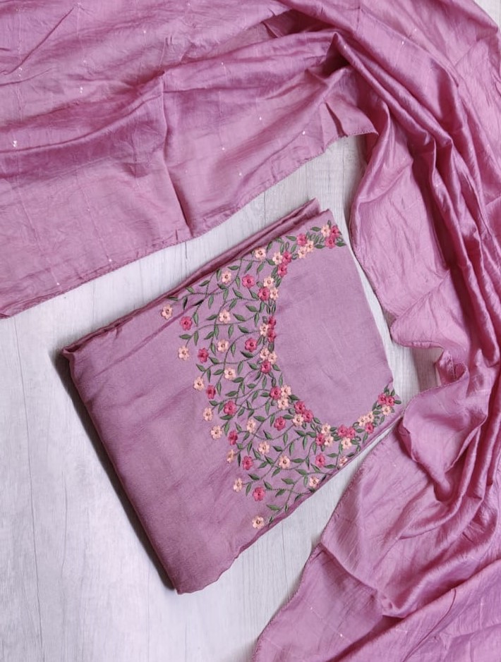 Unstitched Vichitra Silk Churidar Materials Set DC411-05
