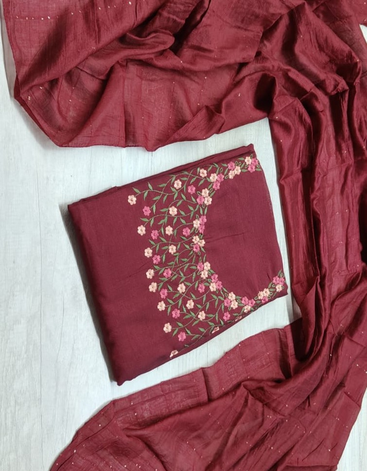 Unstitched Vichitra Silk Churidar Materials Set DC411-12