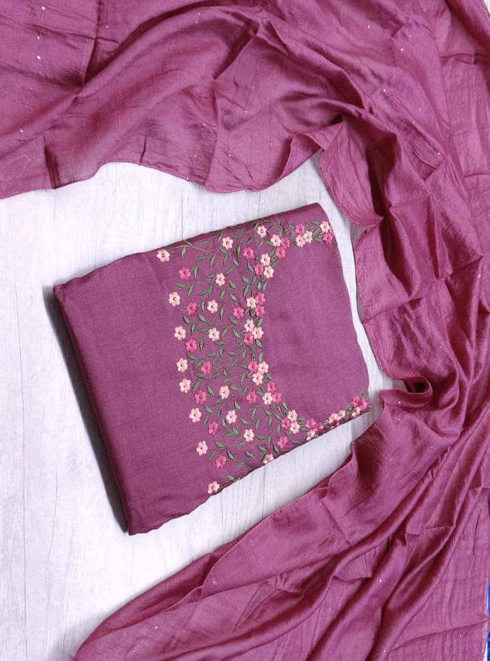 Unstitched Vichitra Silk Churidar Materials Set DC411-15