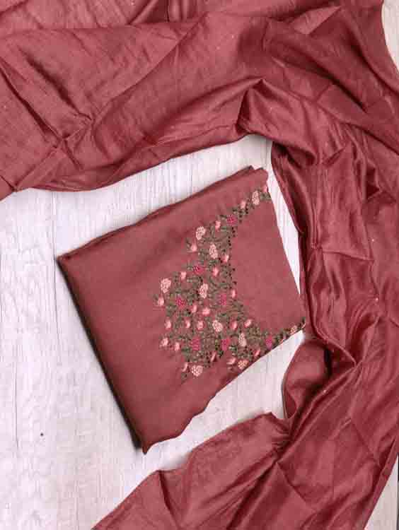 Unstitched Vichitra Silk Churidar Set DC400-02