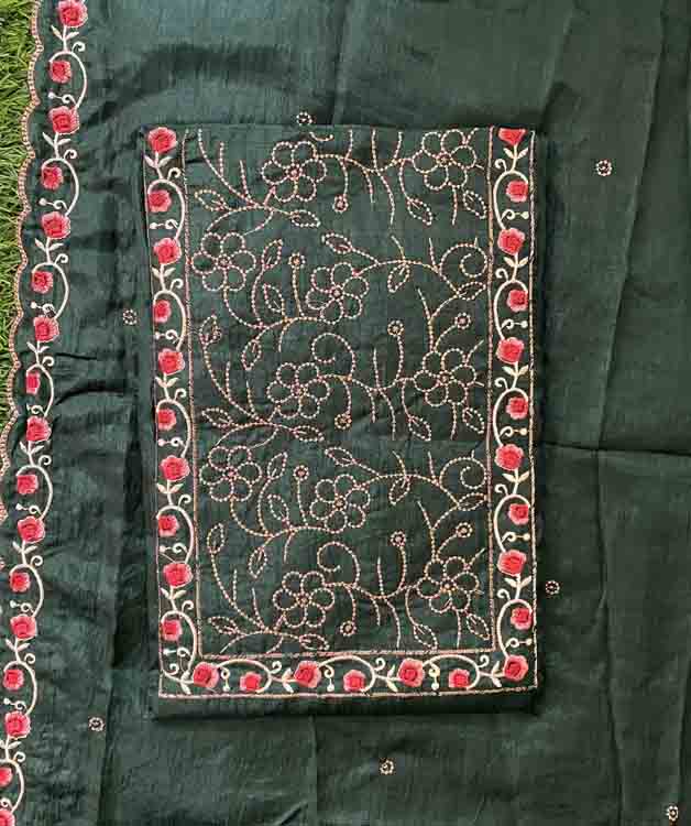 Daily Wear Kumari Vichitra Silk Churidar Materials Set DC418-09