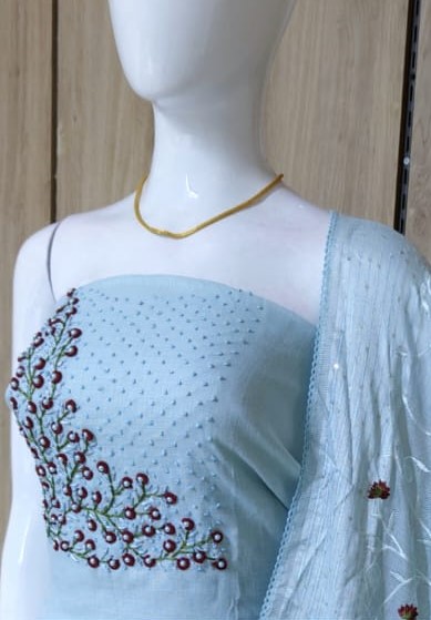 Unstitched Linen Churidar Set DC430-02