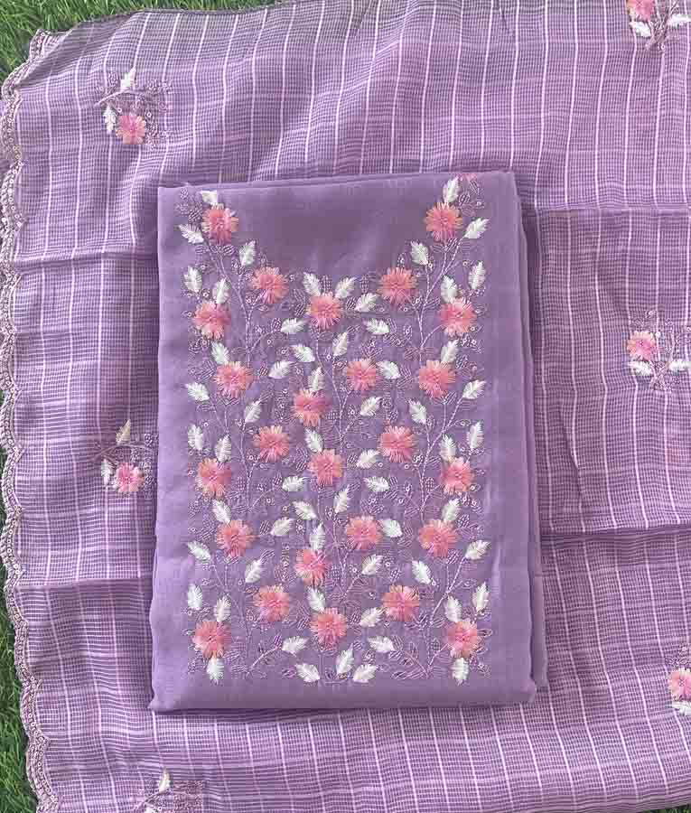 Unstitched Semi Silk Party Wear Churidar Set DC428-01