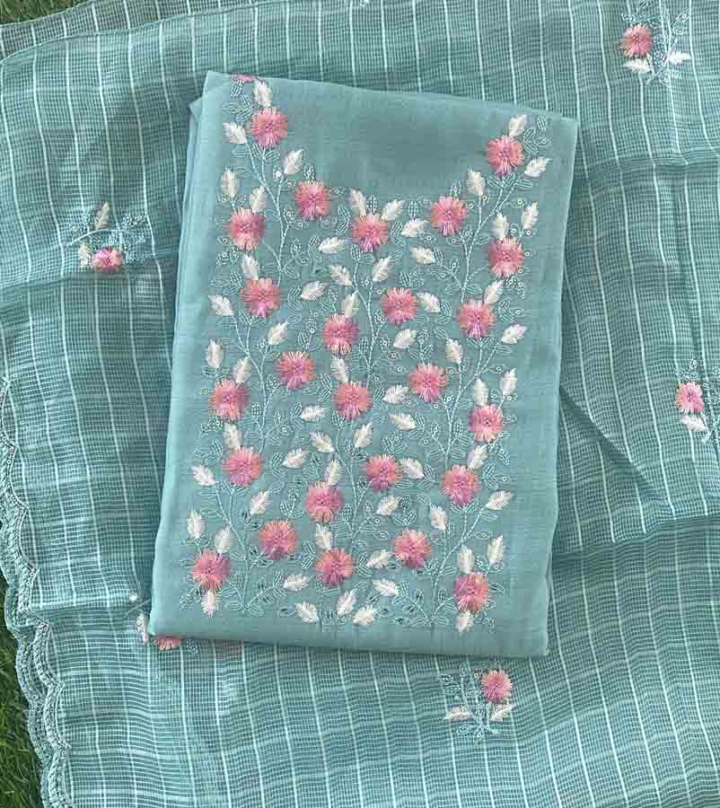 Unstitched Semi Silk Party Wear Churidar Set DC428-03