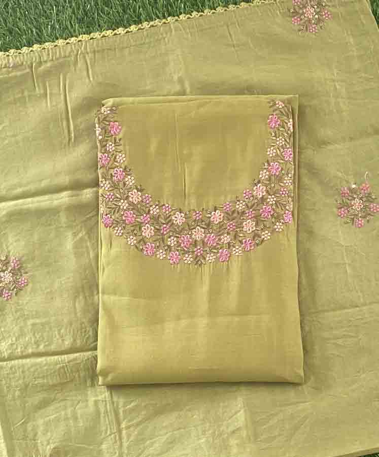 Unstitched Semi Silk Party Wear Churidar Set DC428-05