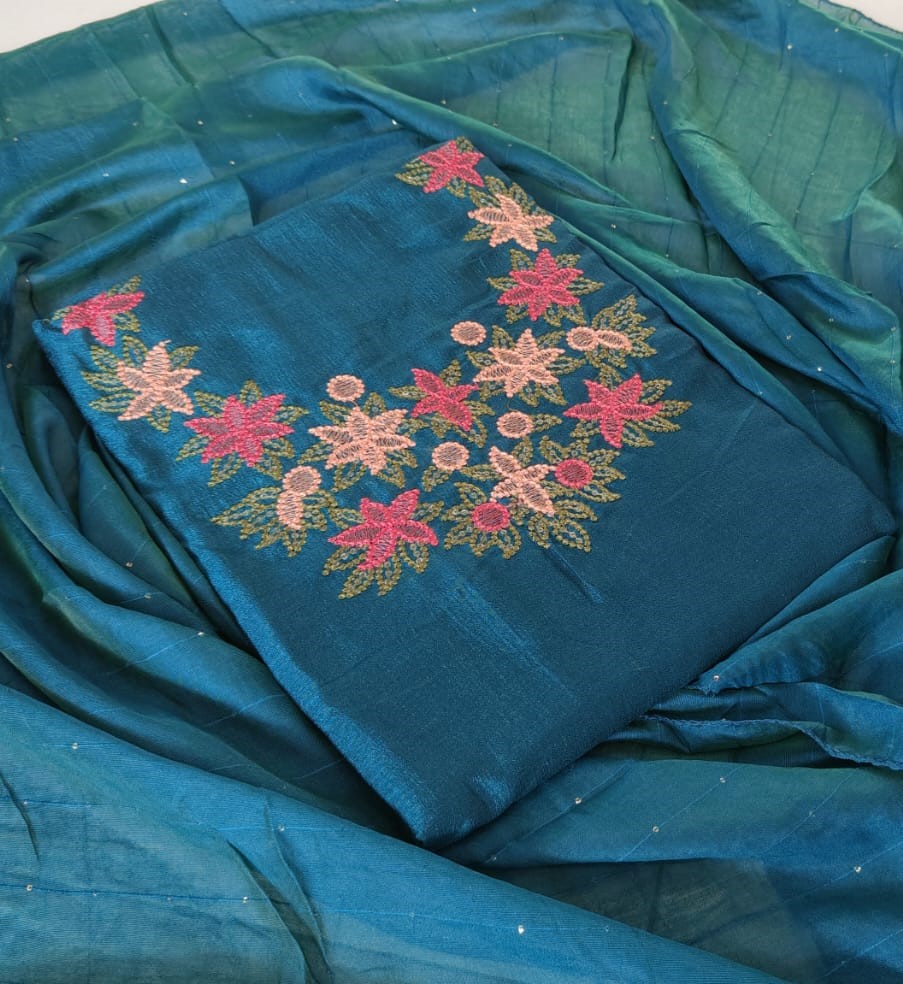 Unstitched Vichitra Silk Churidar Materials Set DC422-06