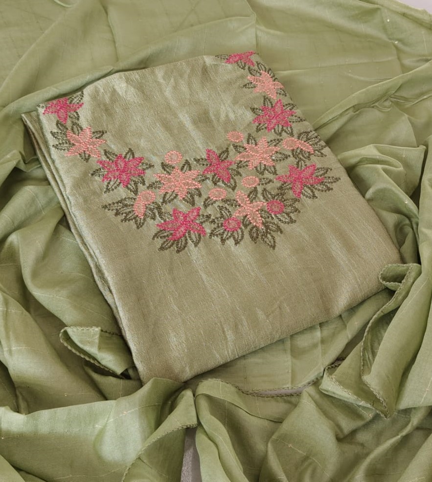 Unstitched Vichitra Silk Churidar Materials Set DC422-08
