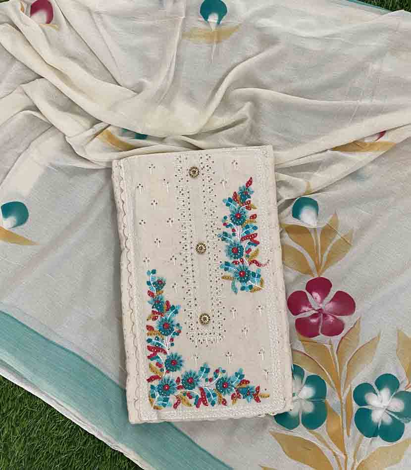 Unstitched Hakoba Cotton Churidar Materials Set DC458-04