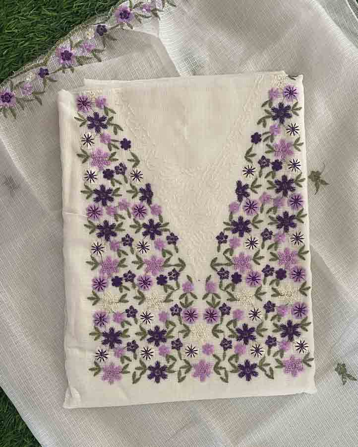 Unstitched Net Kota Churidar Materials Set DC445-01