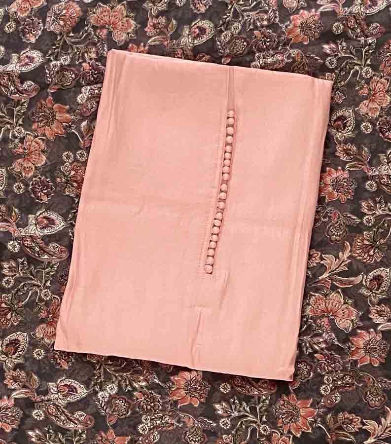 Unstitched Churidar Materials Set with Floral Brasso Shawl DC444-05