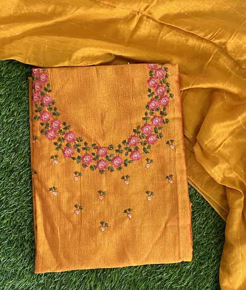 Unstitched Vichitra Silk Churidar Materials Set DC448-01