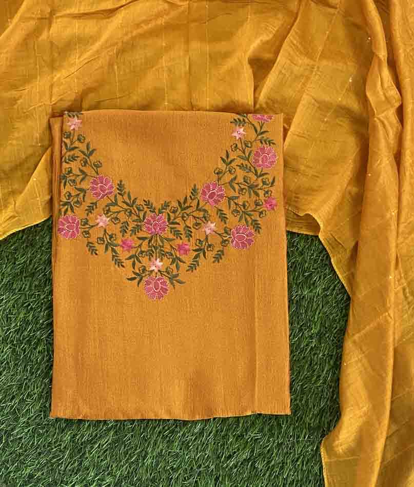 Unstitched Vichitra Silk Churidar Materials Set DC448-09