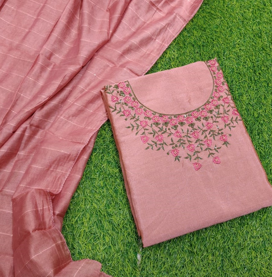 Unstitched Vichitra Silk Churidar Materials Set DC443-02