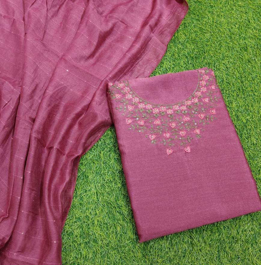 Unstitched Vichitra Silk Churidar Materials Set DC443-06