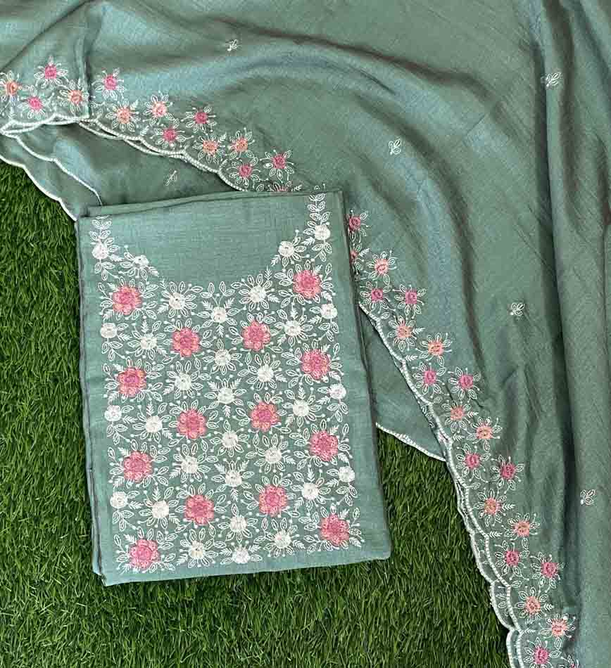 Unstitched Vichitra Silk Churidar Materials Set DC457-06