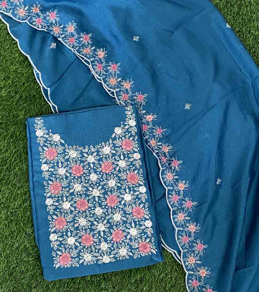 Unstitched Vichitra Silk Churidar Materials Set DC457-08