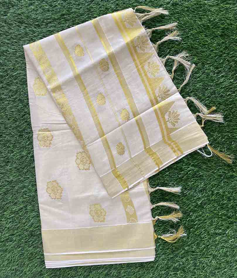 Kerala Set Saree (Golden Tissue Saree) DS557-01