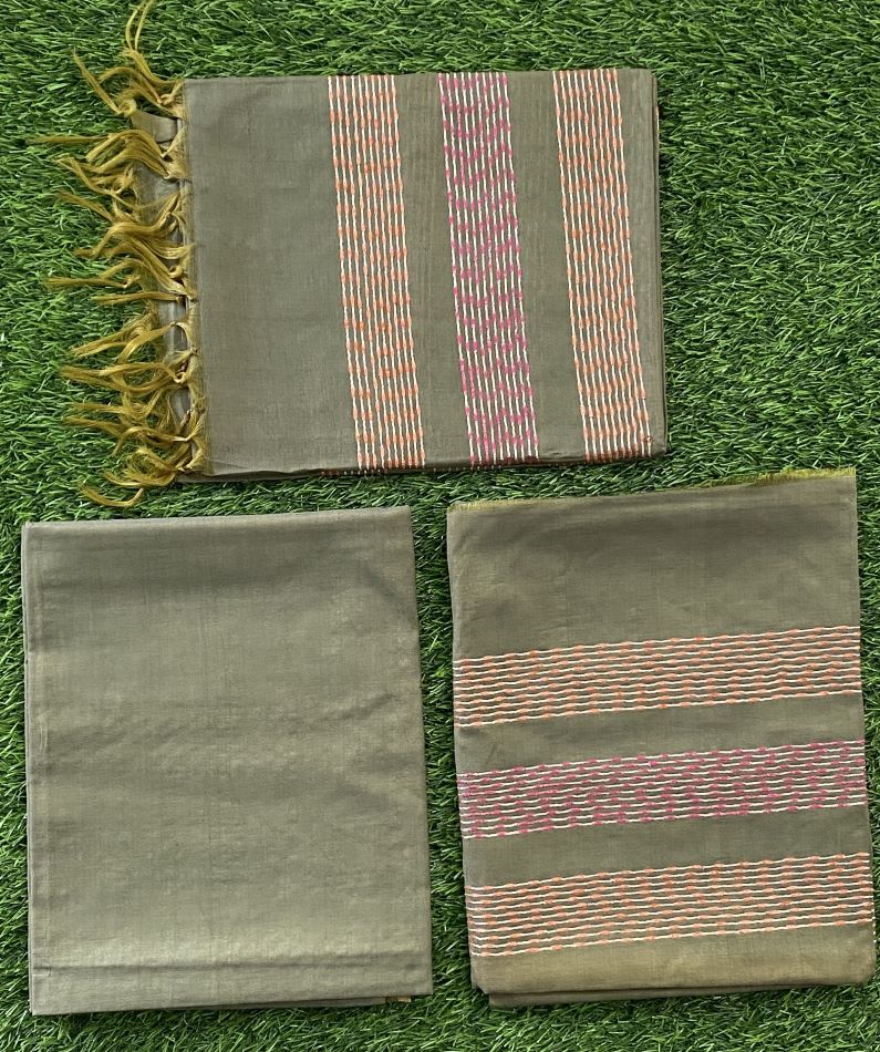 Unstitched Semi Tusser Silk Churidar Materials Set DC480-03