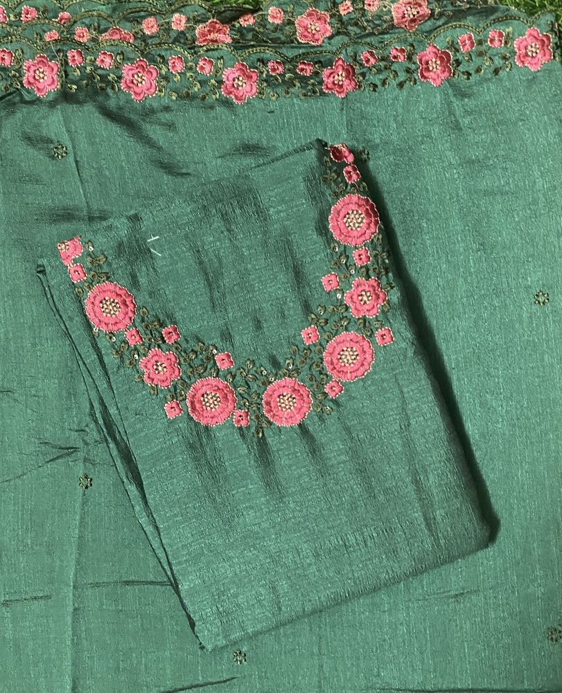 Daily Wear Vichitra Silk Churidar Materials Set DC485-02