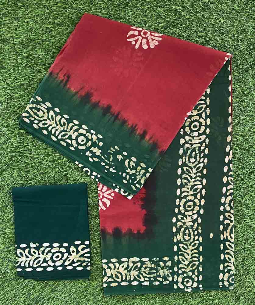 Cotton Saree with Batik Prints DS599-07