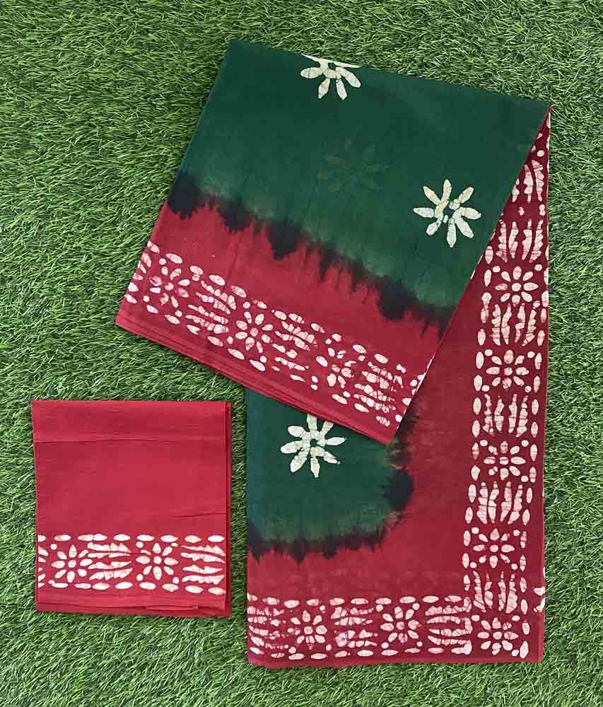 Cotton Saree with Batik Prints DS599-09
