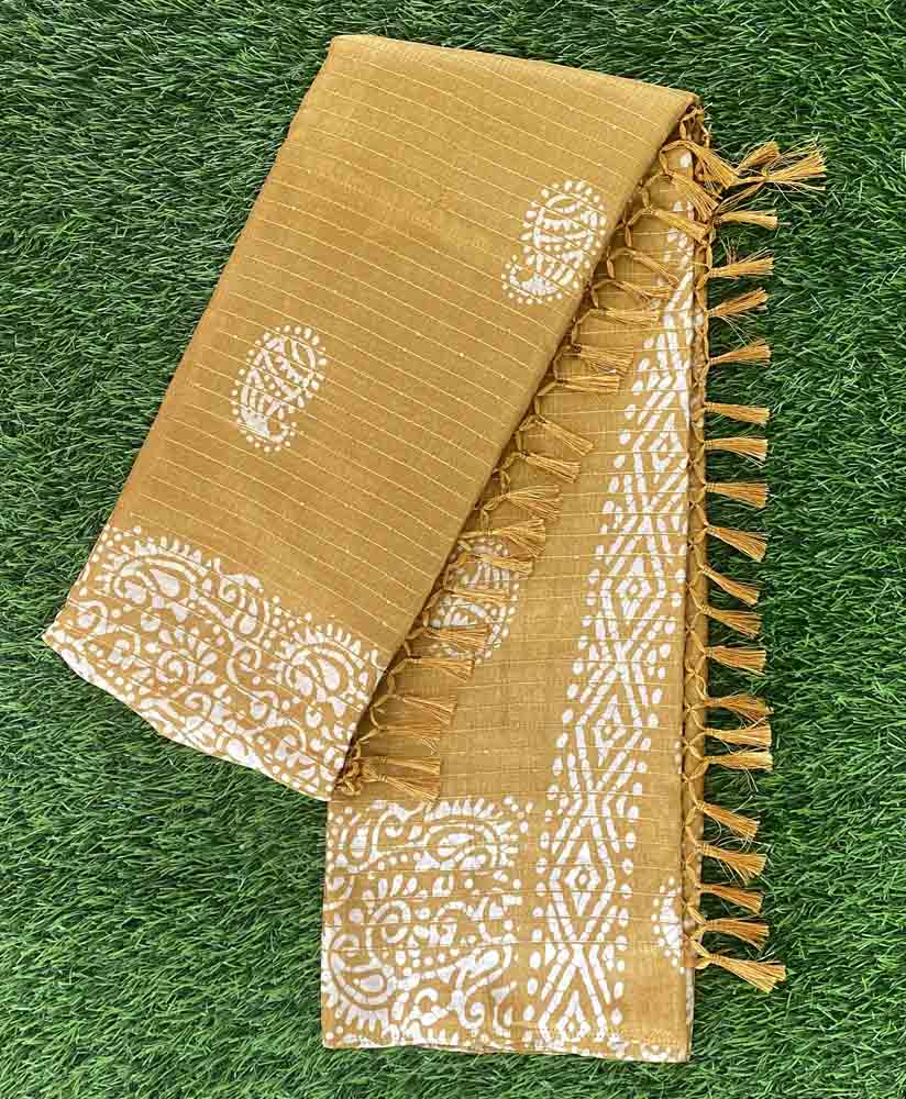 Semi Silk Party Wear Saree with Batik Print and Sequence Work DS606-14