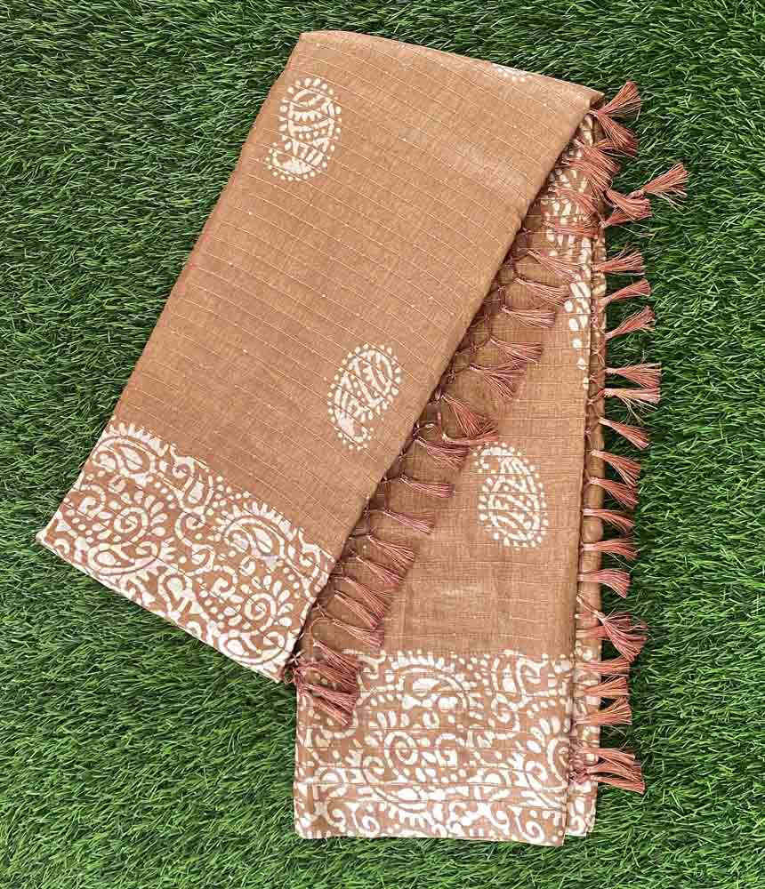 Semi Silk Party Wear Saree with Batik Print and Sequence Work DS606-16