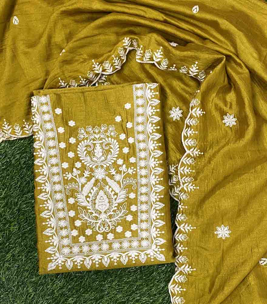 Unstitched Vichitra Silk Materials – Churidar Set DC511-06