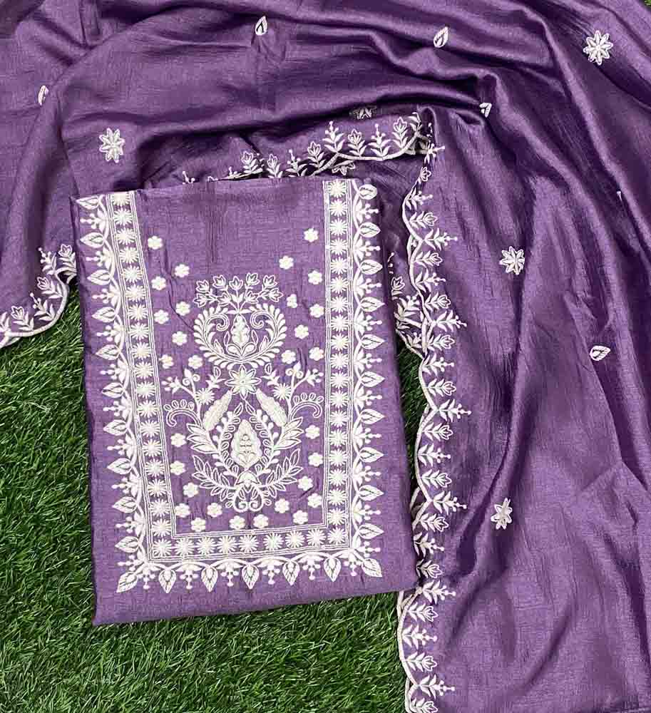 Unstitched Vichitra Silk Materials – Churidar Set DC511-08