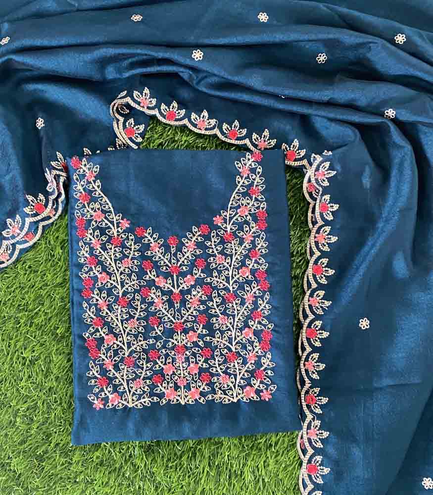 Unstitched Vichitra Silk Churidar Material Set DC514-01