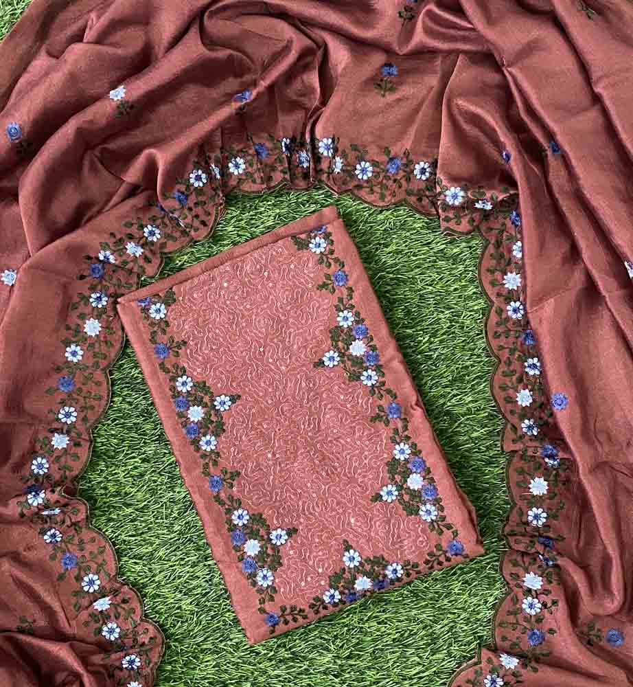 Unstitched Vichitra Silk Material Churidar Set DC523-01