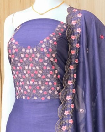 Unstitched Vichitra Silk Materials Churidar Set DC499-06