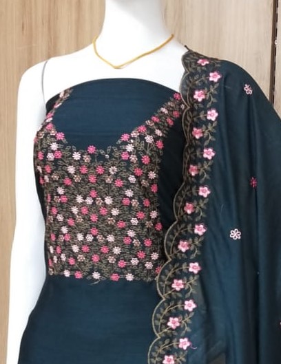 Unstitched Vichitra Silk Materials Churidar Set DC499-08