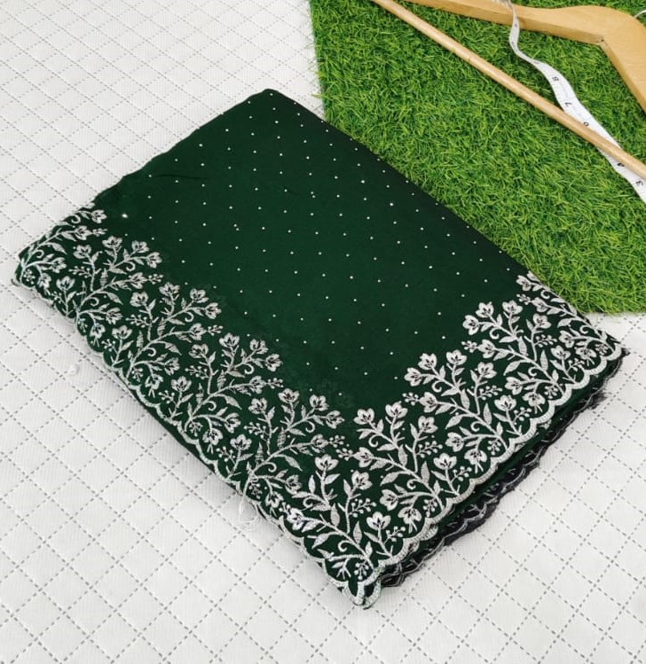Vichitra Silk Saree with Beautiful Embroidery DS583-05