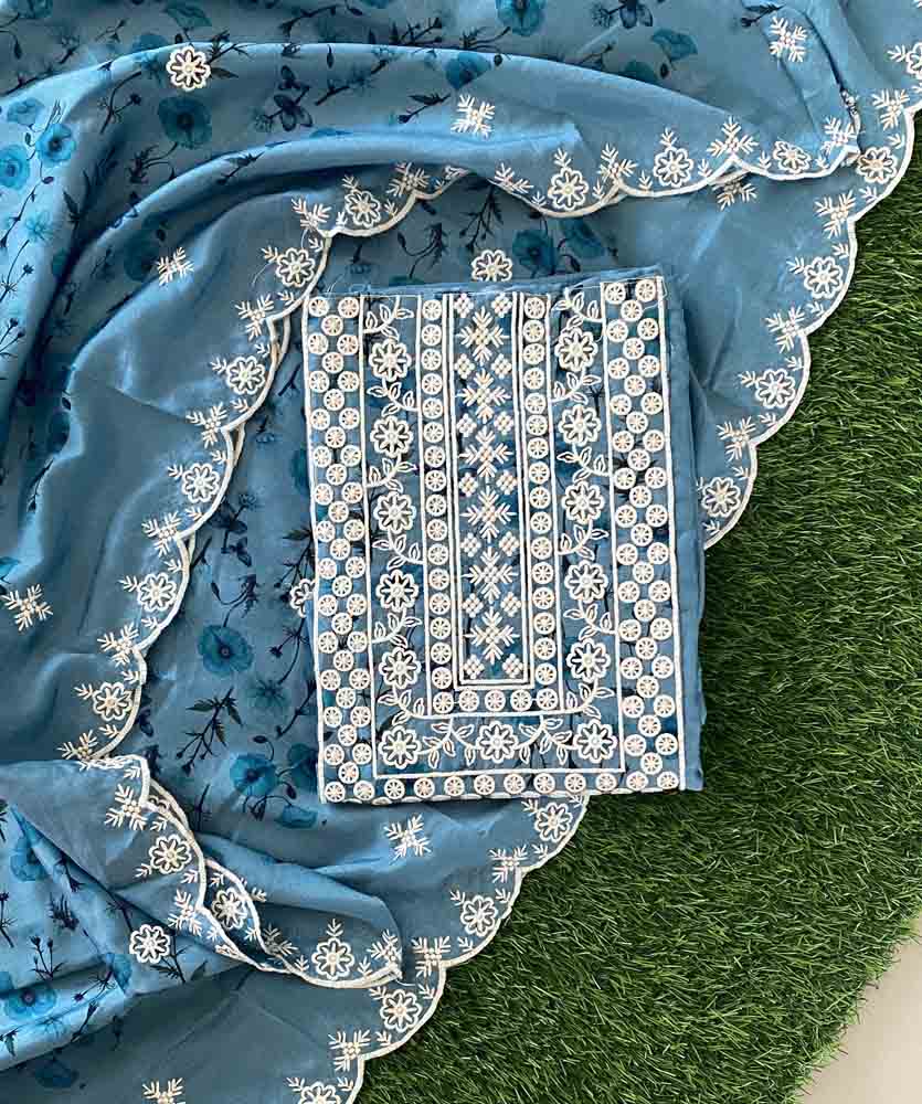 Unstitched Vichitra Silk Churidar Materials Set DC502-01