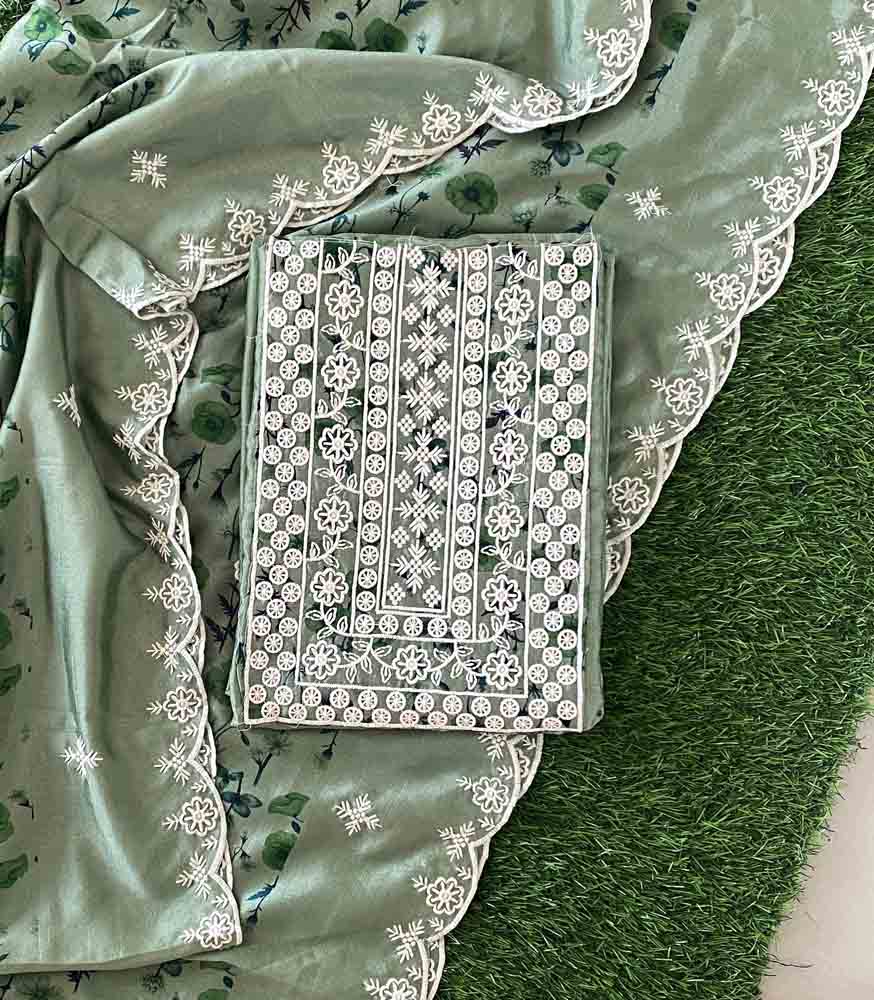 Unstitched Vichitra Silk Churidar Materials Set DC502-03