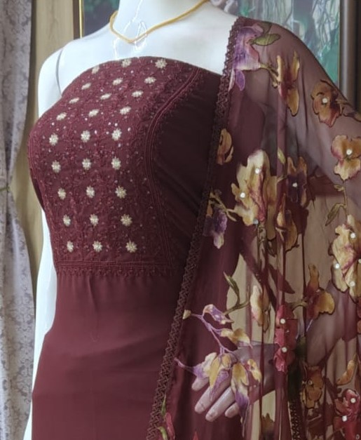 Unstitched Georgette Churidar Materials Set DC536-01