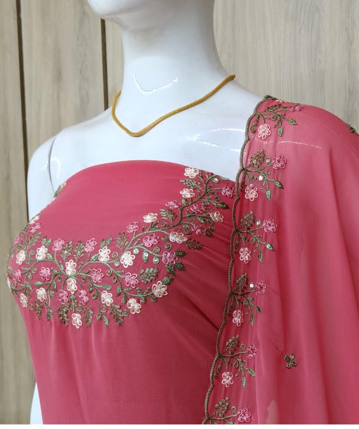 Unstitched Embroidered Georgette Churidar Materials Set DC550-03