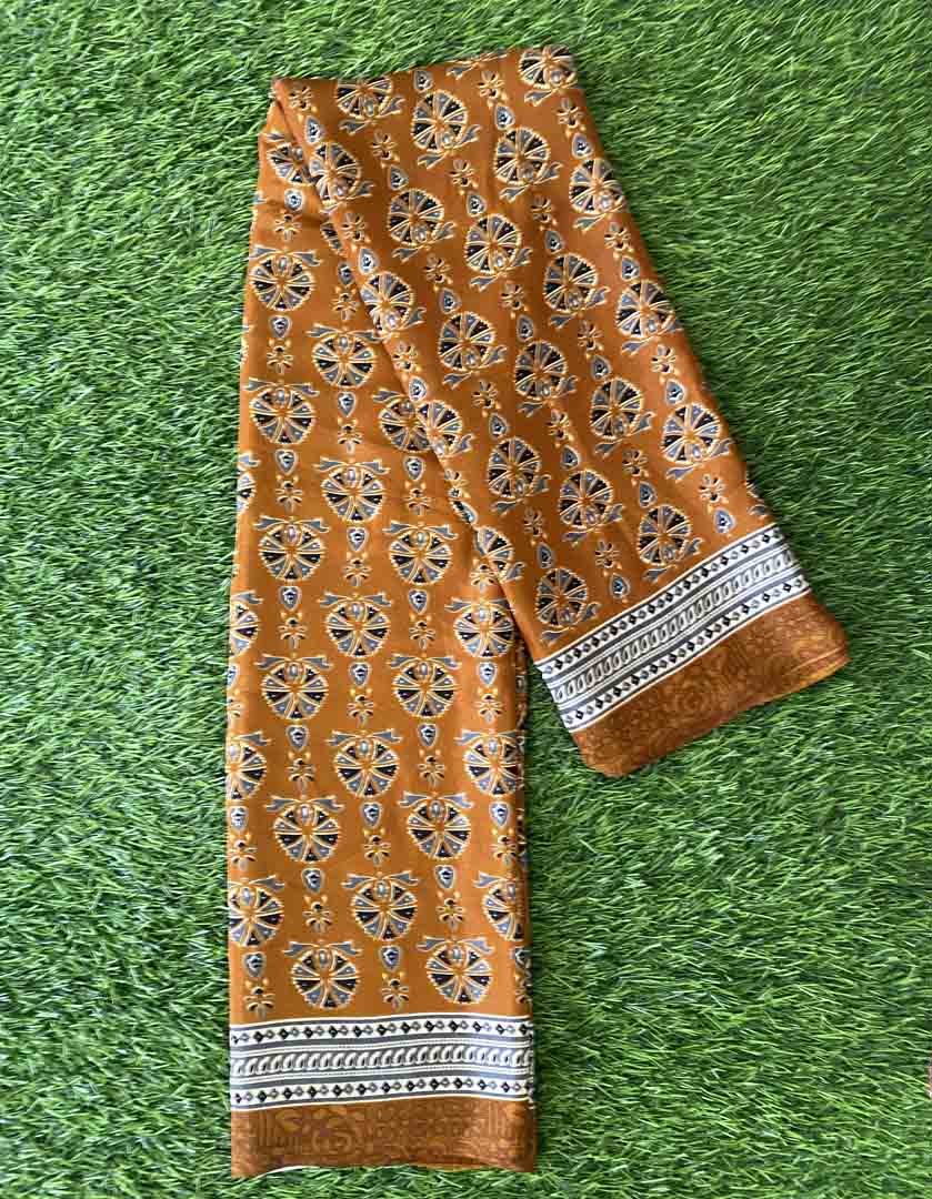 Semi Modal Silk Saree with Ajarakh Print DS614-02