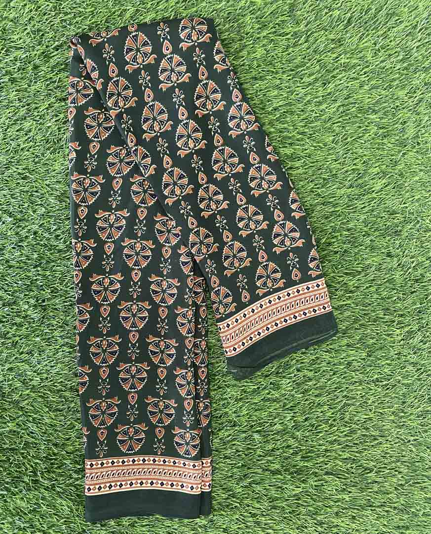 Semi Modal Silk Saree with Ajarakh Print DS614-04