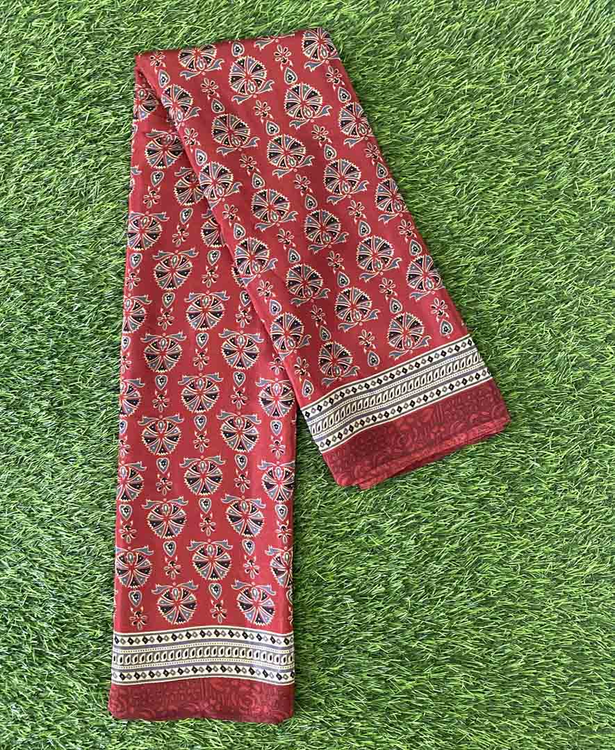 Semi Modal Silk Saree with Ajarakh Print DS614-08