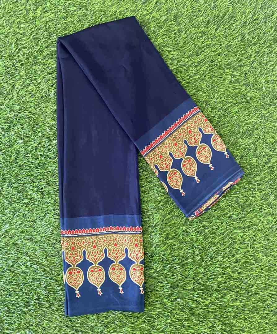 Semi Modal Silk Saree with Ajarakh Print DS614-12