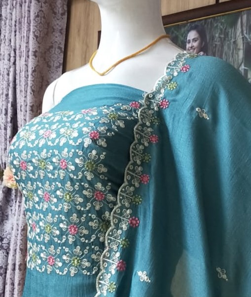 Unstitched Vichitra Silk Churidar Materials Set DC547-02