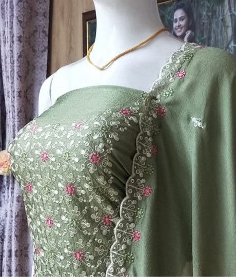 Unstitched Vichitra Silk Churidar Materials Set DC547-04