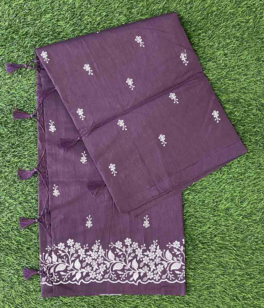 Art Silk Saree with Embroidery Work DS642-01