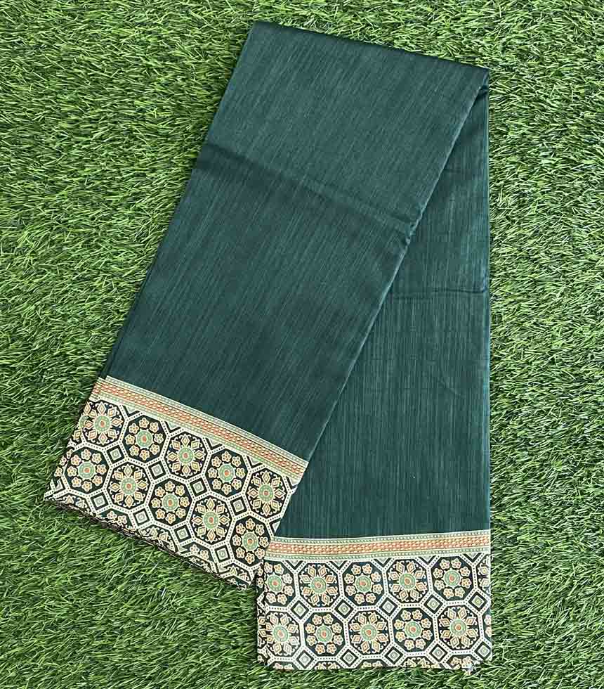 Daily Wear Semi Silk Saree with Ajrakh Border DS644-05
