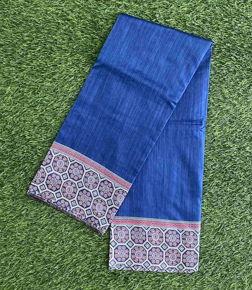 Daily Wear Semi Silk Saree with Ajrakh Border DS644-07