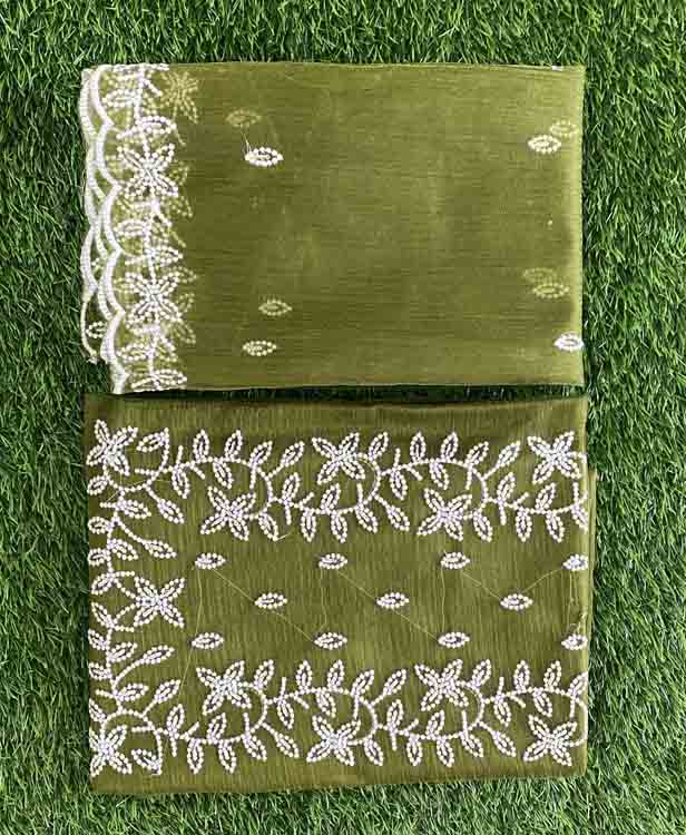 Unstitched Jimmy Choo Churidar Materials Set with Embroidery DC559-01
