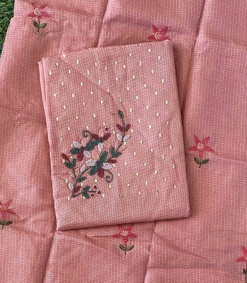 Unstitched Kota Silk Churidar Materials Set with Hand Embroidery DC574-02